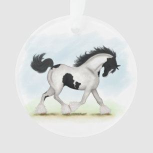 Tobiano Gypsy Vanner Horse Ornament