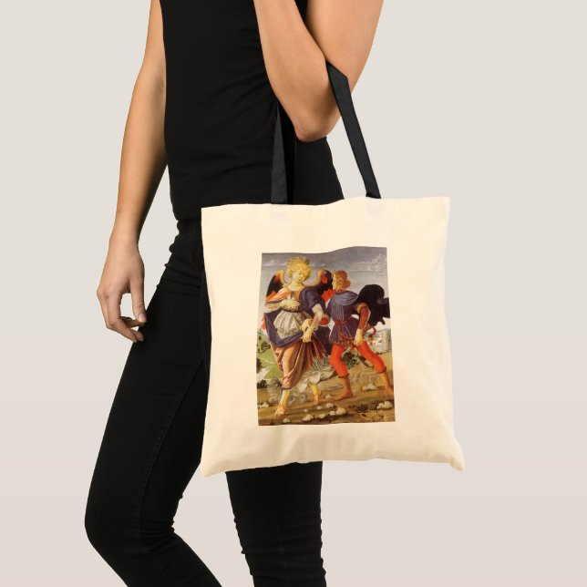 Tobias and the Angel by Andrea del Verrocchio Tote Bag (Front (Product))