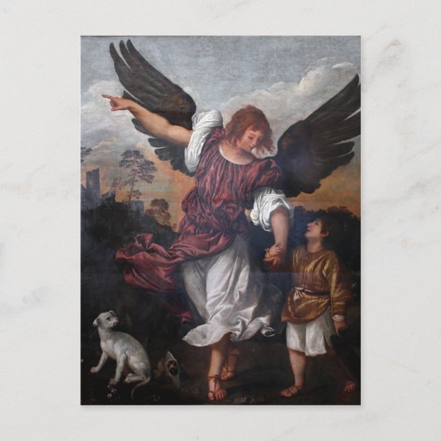 Tobias and the Archangel Raphael  - Titian Postcard (Front)