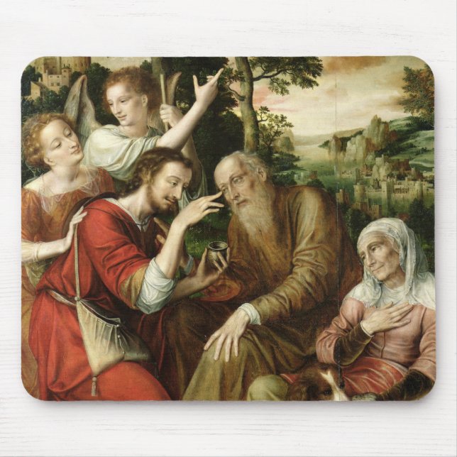 Tobias Curing his Father's Blindness, 1563 Mouse Mat (Front)