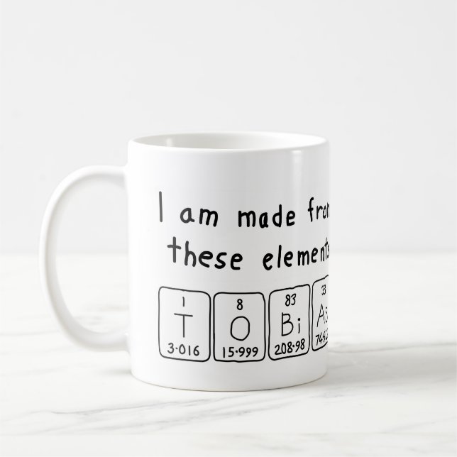Tobias periodic table name mug (Left)