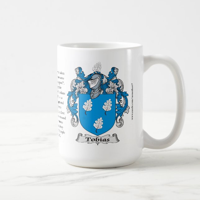 Tobias, the Origin, the Meaning and the Crest Coffee Mug (Right)