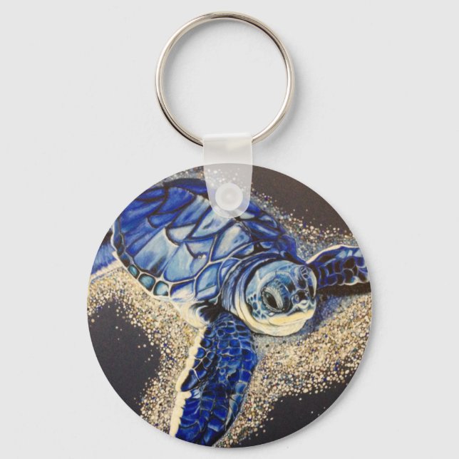 Tobin the baby sea turtle key ring (Front)