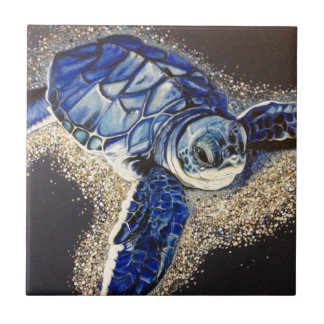 Tobin the baby sea turtle tile