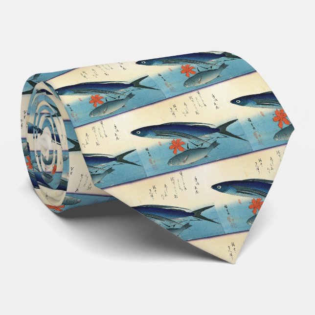 Tobiuo & Ishimochi - Colourful Japanese Fish Print Tie (Rolled)