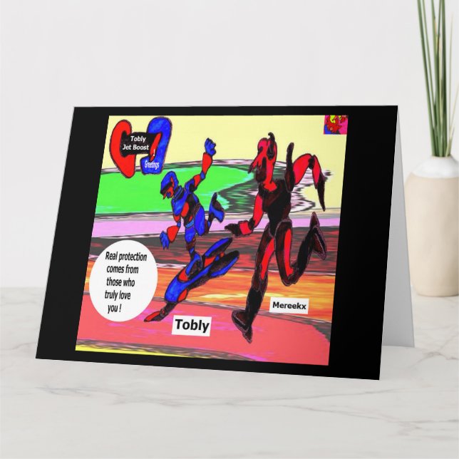 Tobly Jet Boost 1 Greetings Card (Front)