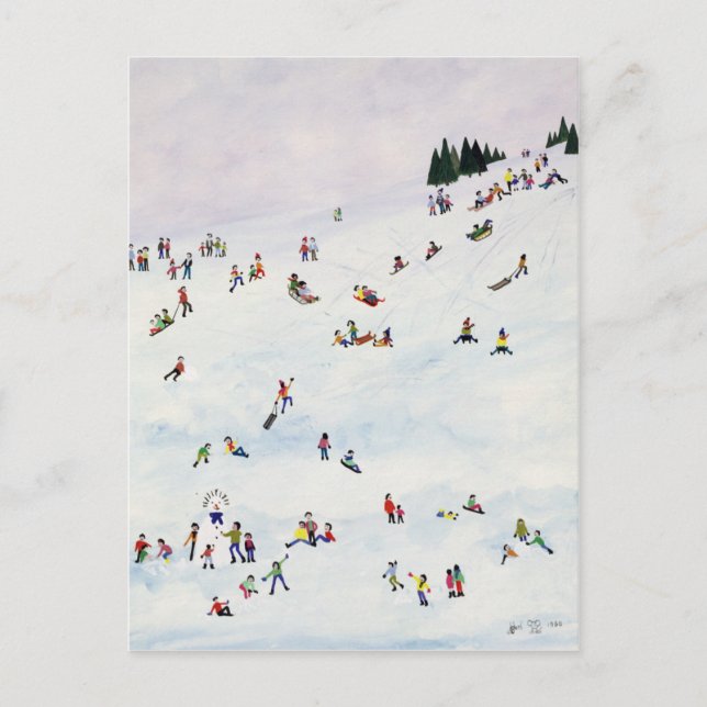 Toboggan Or Not To Toboggan 1990 Postcard (Front)