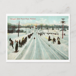 Toboggan Slide, Montreal Vintage Postcard