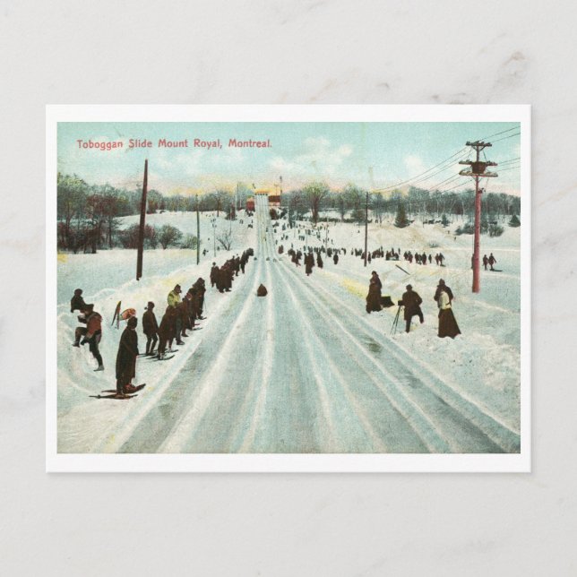 Toboggan Slide, Montreal Vintage Postcard (Front)