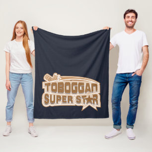 Toboggan Superstar Winter Sports Novelty Fleece Blanket