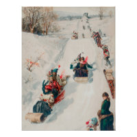 "Tobogganing", Chromolithograph, Louis Prang & Co.