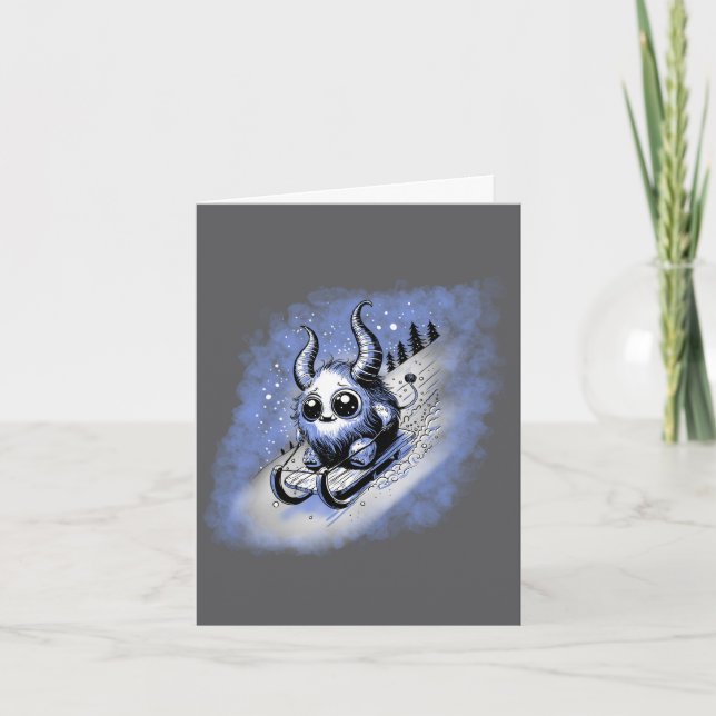 Tobogganing Monster Card (Front)
