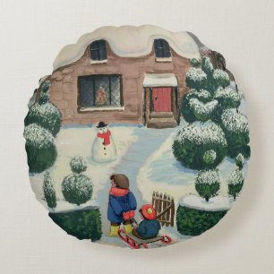 Tobogganing Round Cushion