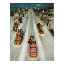 Toboggans On a winter night