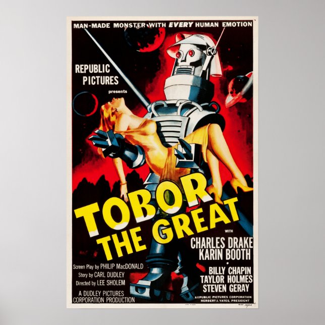 Tobor The Great Sci Fi Robots Retro Movie Poster (Front)