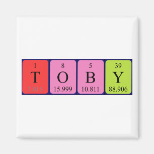 Toby periodic table name magnet