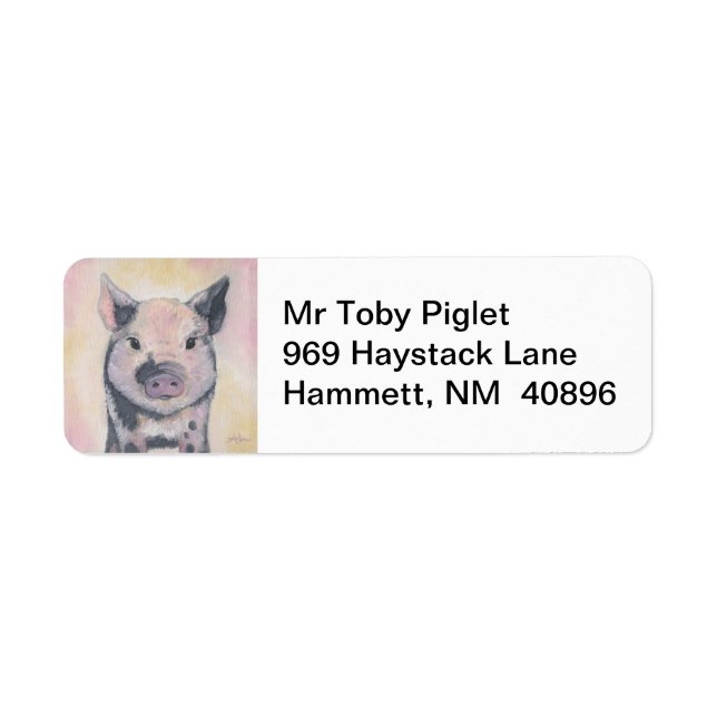 Toby the Piglet return address label (Front)