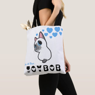 TOBY TOYBOB LOVE AT FIRST TOYBOB BLUE HEARTS TOTE BAG