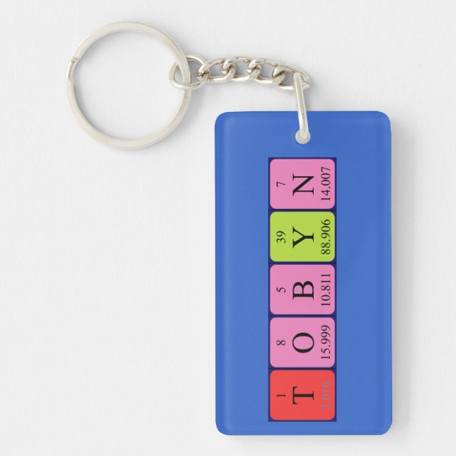Tobyn periodic table name keyring (Front)