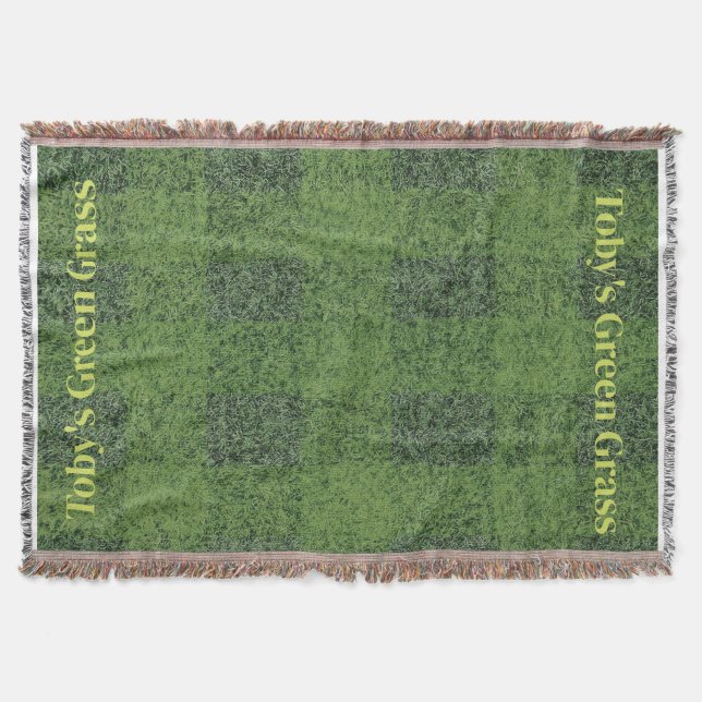Toby's Green Grass Throw Blanket (Front)