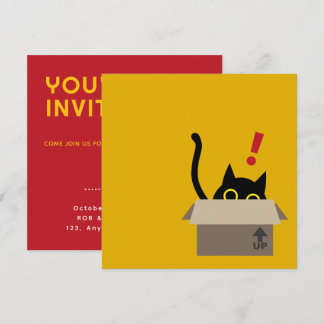 TOC TOC! - Funny Cat Housewarming Invitation Card