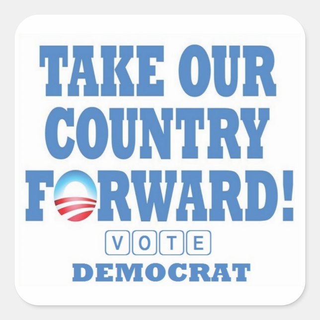 TOCF-Vote Democrat - Sq Stickers (Front)