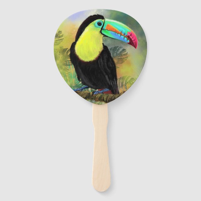 Toco Toucan Bird Hand Fan (Back)