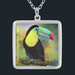 Toco Toucan Necklace<br><div class="desc">Tropical Toco Toucan Bird Necklaces MIGNED Painting</div>