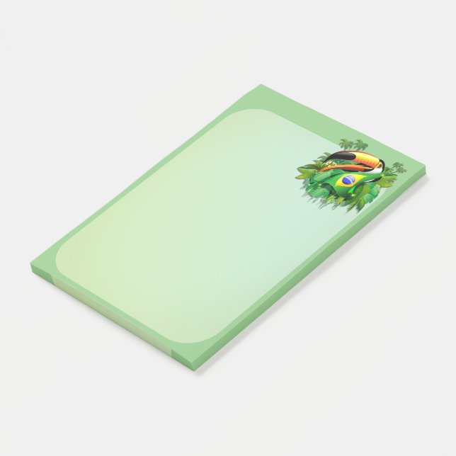 Toco Toucan with Brazil Flag  Post-it Notes (Angled)