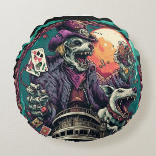 TOCOCLAWS #10 Dual-Head Zombie Coffee Mug Neon Round Cushion