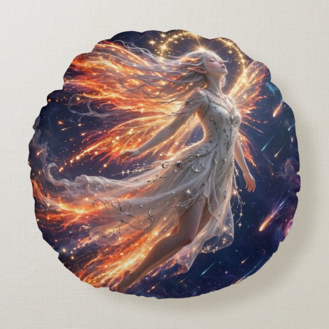 TOCOCLAWS Celestial Galaxy Cosmic Fairy Fantasy An Round Cushion (Front)
