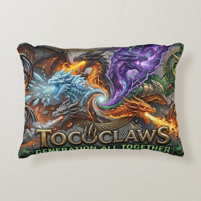TOCOCLAWS Generation All Together - Epic Elemental Decorative Cushion (Front)