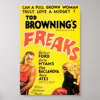 Tod Browning's "Freaks" movie poster. Poster