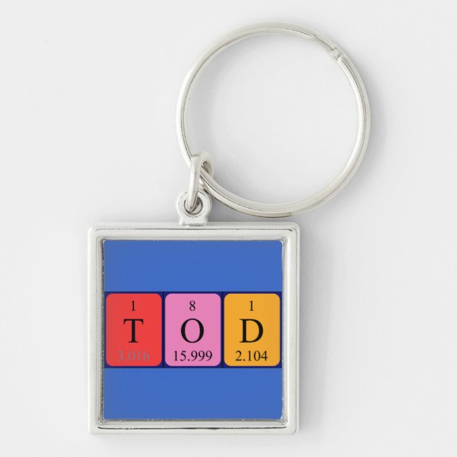 Tod periodic table name keyring (Front)