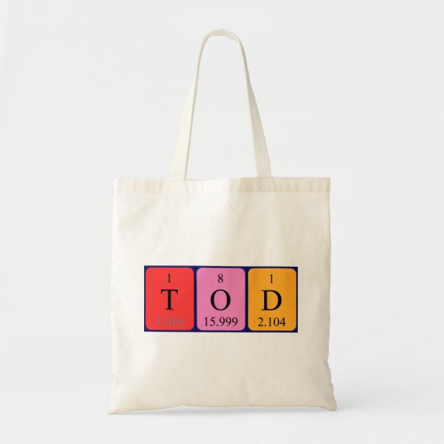 Tod periodic table name tote bag (Front)