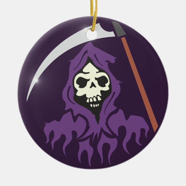Tod Sensenmann grim reaper Ceramic Tree Decoration (Front)