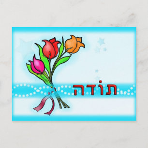 Toda תודה Hebrew Thank You Greeting Card