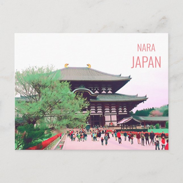Todai-ji Nara temple shrine Japanese travel Postcard (Front)