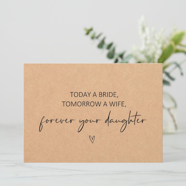 Today a bride, Tomorrow a wife Flat Card (Standing Front)