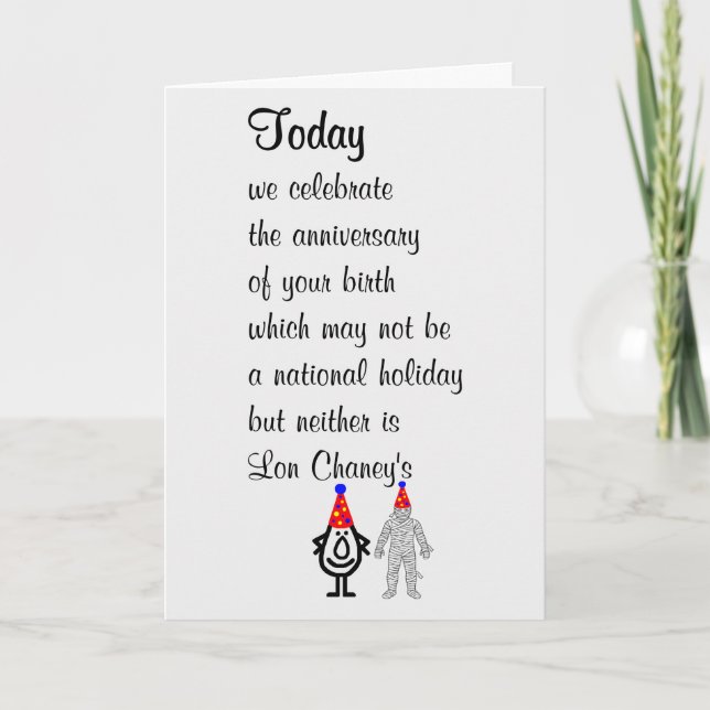 Today A Funny Happy Birthday Poem Card (Front)