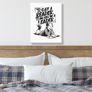 Today a Reader - Book Reading Girl - Bookworm Girl Canvas Print