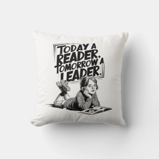 Today a Reader - Book Reading Girl - Bookworm Girl Cushion