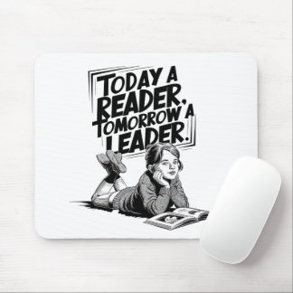 Today a Reader - Book Reading Girl - Bookworm Girl Mouse Mat