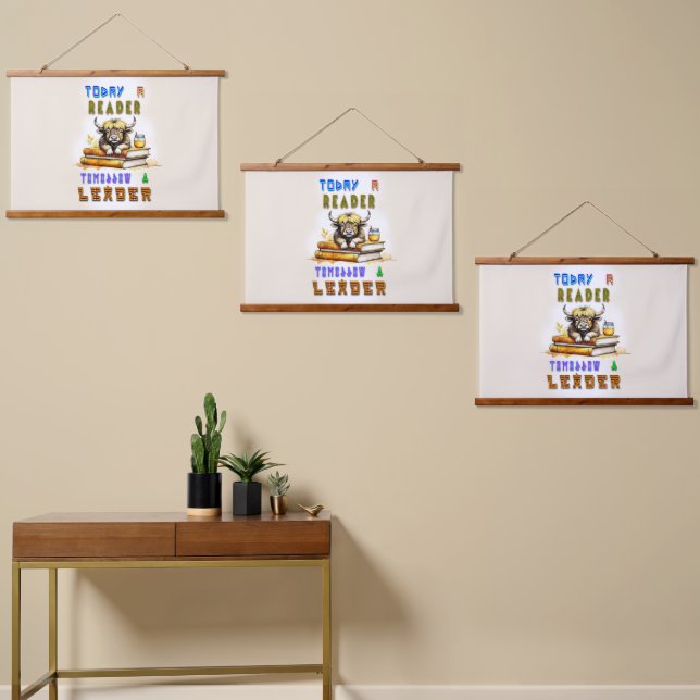 Today A Reader Tomorrow A Leader Hanging Tapestry (Asymmetrical)