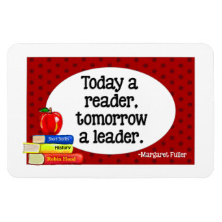 Today  A Reader Tomorrow A Leader Red Polka Dots Magnet
