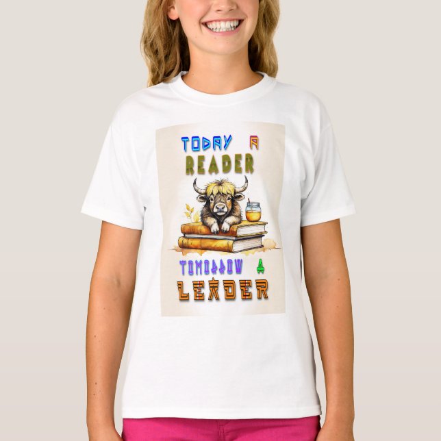 Today A Reader Tomorrow A Leader T-Shirt (Front)