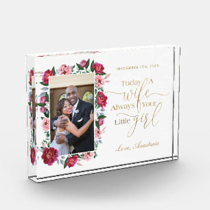 Today a Wife, Always Your Little Girl Floral Photo Block