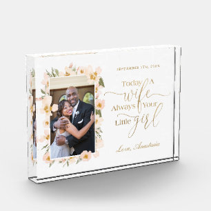 Today a Wife, Always Your Little Girl Floral Photo Block
