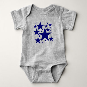 Today Best Award! Blue Star Ruffle Baby Bodysuit
