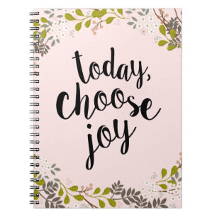 Today, Choose Joy Natural Woodland Floral Notebook